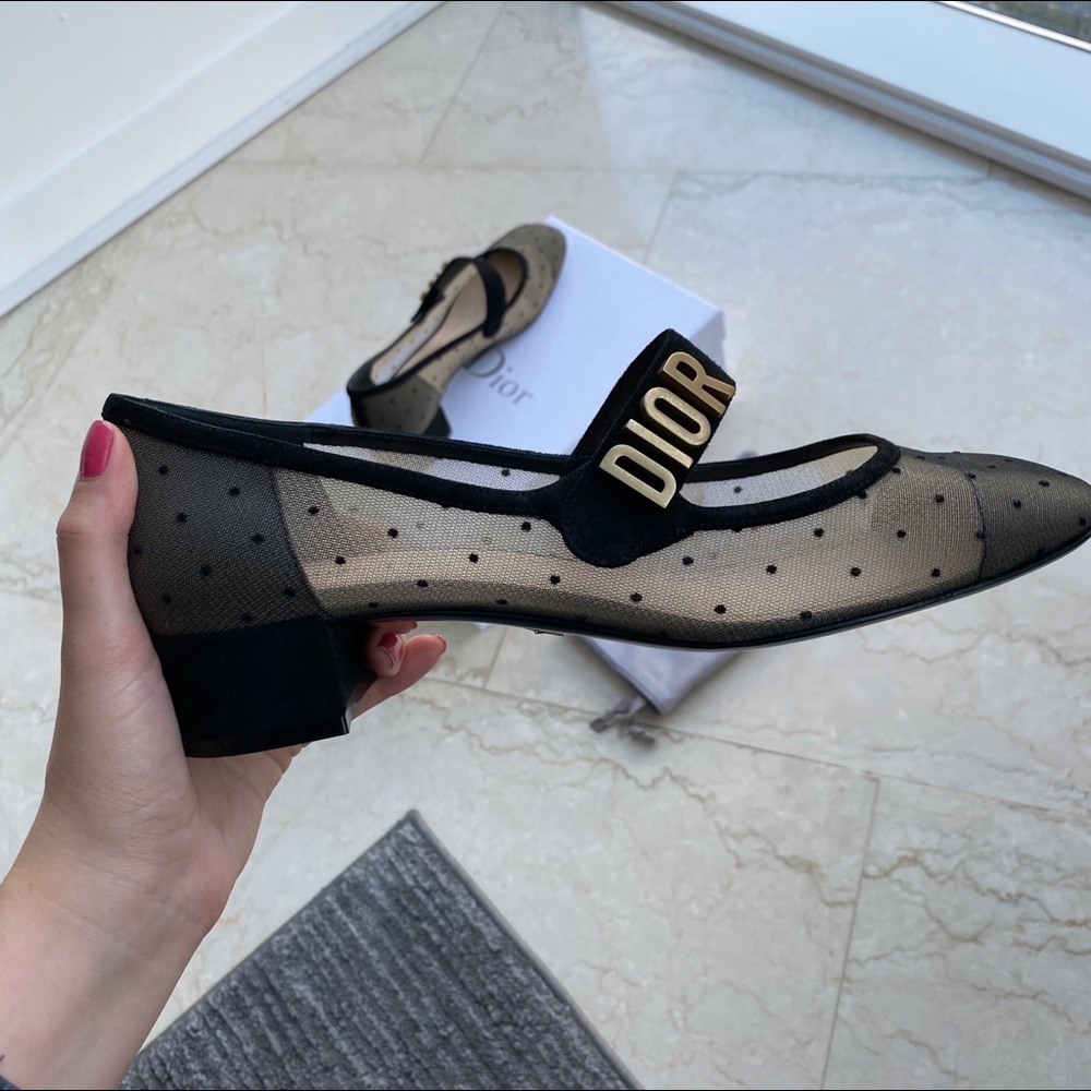 Dior RARE authentic Polka Dot Pumps Plumetis Mesh Suede